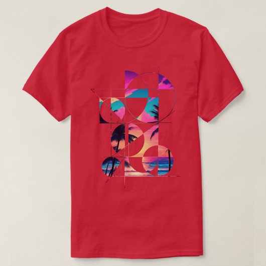 Geometrie zomerstrand Tshirt (Design voorkant)