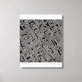 Geometrie zwart-wit doolhof – minimalistisch Abstr Canvas Afdruk (Voorkant)