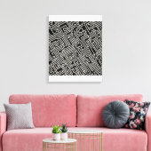 Geometrie zwart-wit doolhof – minimalistisch Abstr Canvas Afdruk (Insitu (Woonkamer))