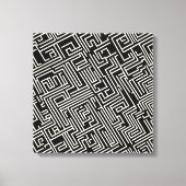 Geometrie zwart-wit doolhof – minimalistisch Abstr Canvas Afdruk (Voorkant)