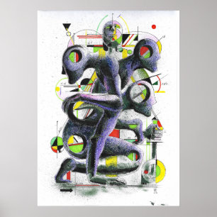 Geometriebeelden schilderen poster
