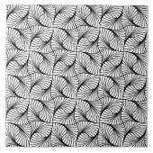 Geometriepatroon zwart en wit keramisch profiel tegeltje (Voorkant)