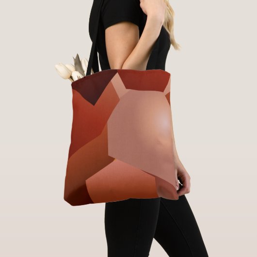 Géométrique marron tote bag (Dichtbij)
