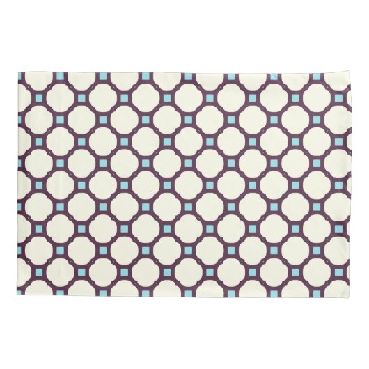 Geometrisch 007 neutraal en blauw kussensloop (Achterkant-Links)