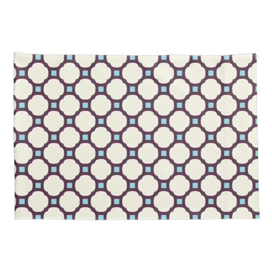 Geometrisch 007 neutraal en blauw kussensloop (Achterkant-Rechts)