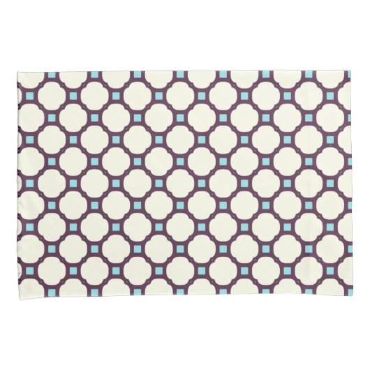 Geometrisch 007 neutraal en blauw kussensloop (Voorkant-Rechts)