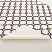 Geometrisch 007 neutraal en blauw sherpa deken (3/4)