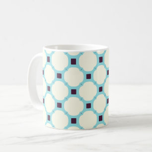 Geometrisch 010 neutraal en blauw koffiemok