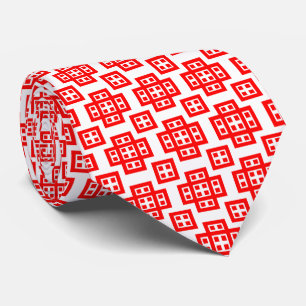 Geometrisch 030614 - Rood op wit Stropdas
