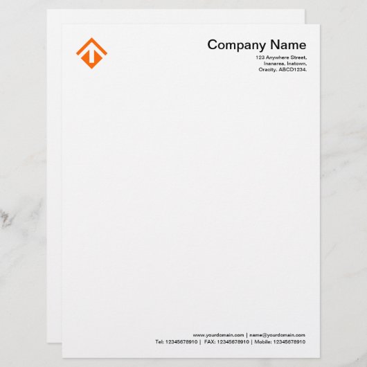 Geometrisch 03 - Oranje Briefhoofd Sjabloon (Voorkant / Achterkant)