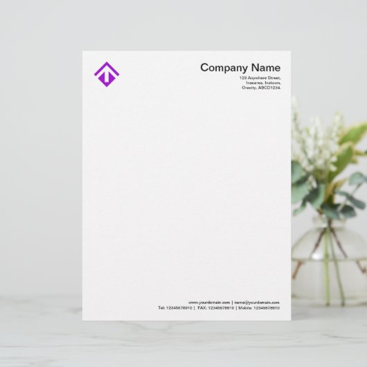 Geometrisch 03 - Paars Briefhoofd Ontwerp (Staand voorkant)