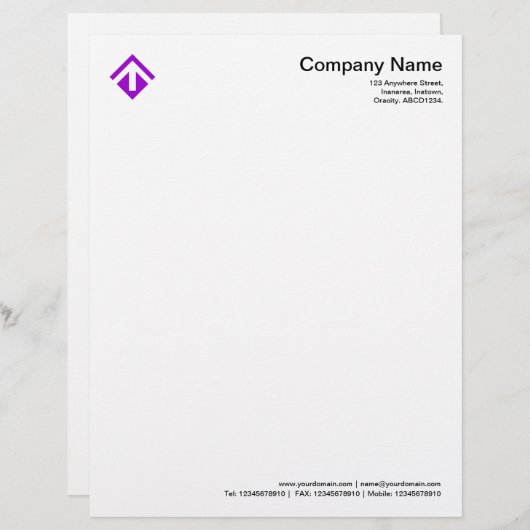 Geometrisch 03 - Paars Briefhoofd Ontwerp (Voorkant / Achterkant)