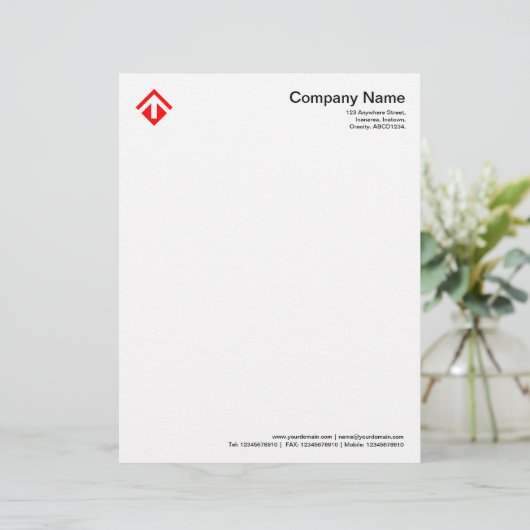 Geometrisch 03 - Rood Briefhoofd Ontwerp (Staand voorkant)