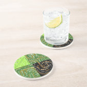 GEOMETRISCH 1 Onderzetter 4,5-INCH Ronde CHARTREUS (Zijkant)