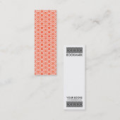 Geometrisch 280514 (03) - wit op rood Sinaasappel Mini Visitekaartje (Voorkant / Achterkant)