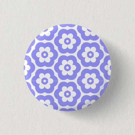 Geometrisch 290514 (3) - Poederblauw op Wit Ronde Button 3,2 Cm (Voorkant)