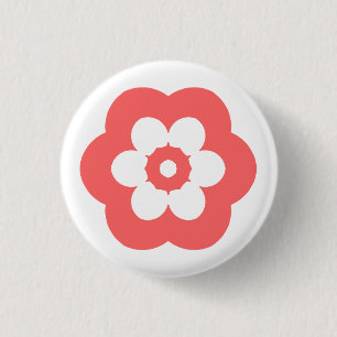 Geometrisch 290514 (3) - Tropisch roze wit Ronde Button 3,2 Cm