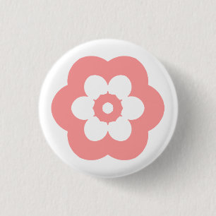 Geometrisch 290514 (3) - Zacht Roze op Wit Ronde Button 3,2 Cm