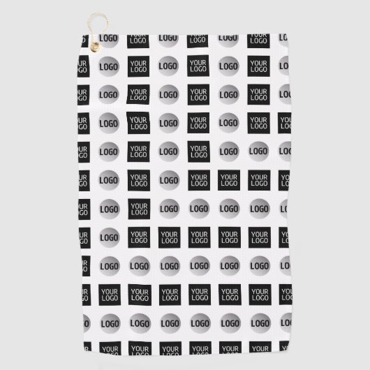 Geometrisch 2 Logo-patroonontwerp Golfhanddoek (Voorkant)