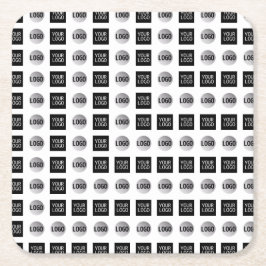 Geometrisch 2 Logo-patroonontwerp Kartonnen Onderzetters