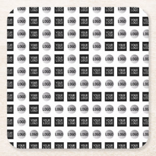 Geometrisch 2 Logo-patroonontwerp Kartonnen Onderzetters