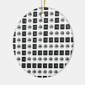 Geometrisch 2 Logo-patroonontwerp Keramisch Ornament (Links)