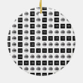 Geometrisch 2 Logo-patroonontwerp Keramisch Ornament (Achterkant)