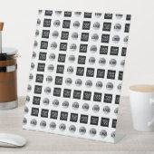 Geometrisch 2 Logo-patroonontwerp Reclamebord Met Voetstuk (Insitu)