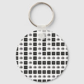 Geometrisch 2 Logo-patroonontwerp Sleutelhanger (Achterkant)