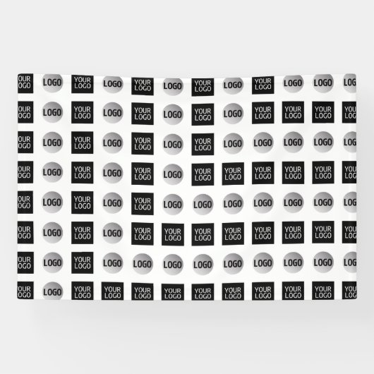 Geometrisch 2 Logo Patroonontwerp Spandoek (Horizontaal)