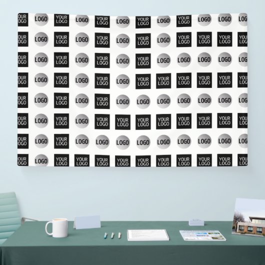 Geometrisch 2 Logo Patroonontwerp Spandoek (Beurs)