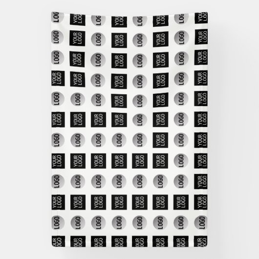 Geometrisch 2 Logo Patroonontwerp Spandoek (Verticaal)