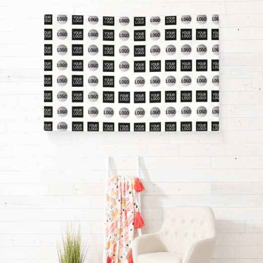 Geometrisch 2 Logo Patroonontwerp Spandoek (Insitu)