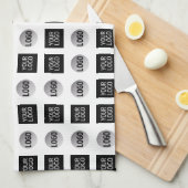 Geometrisch 2 Logo-patroonontwerp Theedoek (Quarter Fold)