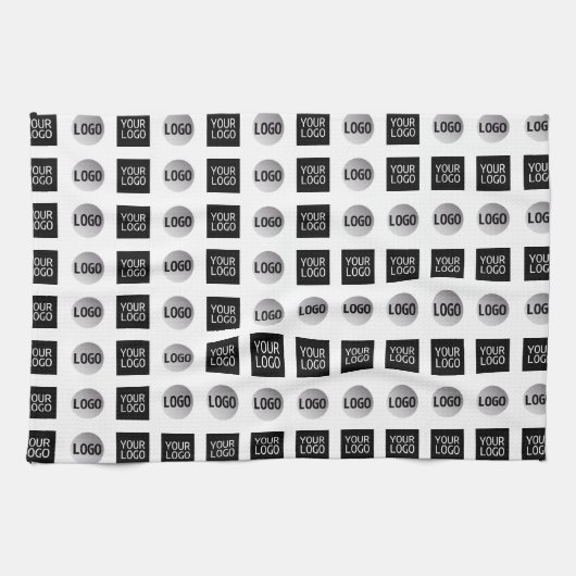 Geometrisch 2 Logo-patroonontwerp Theedoek (Horizontaal)