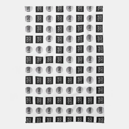 Geometrisch 2 Logo-patroonontwerp Theedoek (Verticaal)