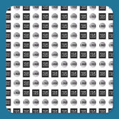 Geometrisch 2 Logo-patroonontwerp Vierkante Sticker