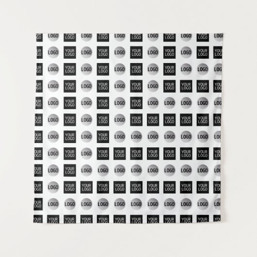 Geometrisch 2 Logo-patroonontwerp Wandkleed (Voorkant (horizontaal))