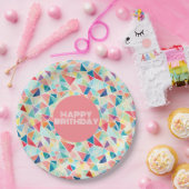 Geometrisch 2K Patroon Paar Teenslippers Papieren Bordje (Feest)