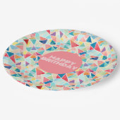 Geometrisch 2K Patroon Paar Teenslippers Papieren Bordje (Gekanteld)