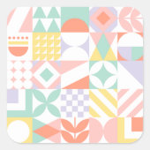 geometrisch #32 vierkante sticker (Voorkant)