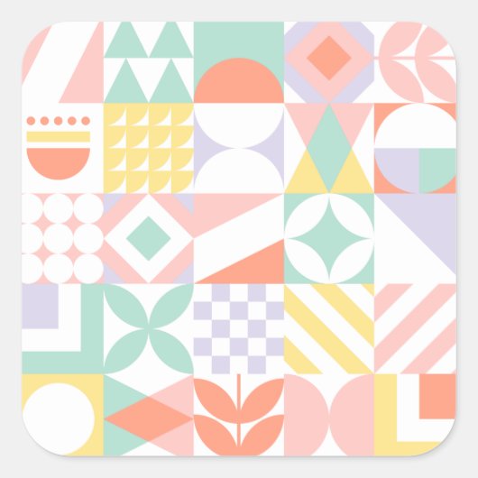 geometrisch #32 vierkante sticker (Voorkant)