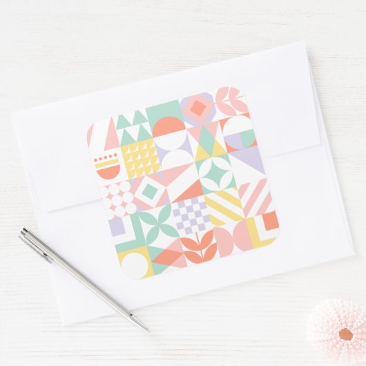 geometrisch #32 vierkante sticker (Envelop)