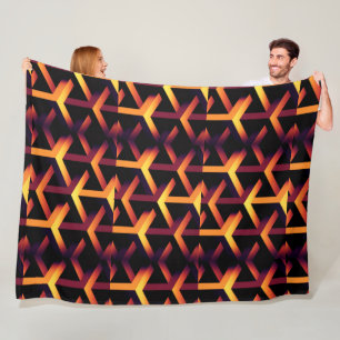 Geometrisch 3D optische illusiepatroon fleece deke Deken