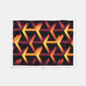 Geometrisch 3D Optische Illusiepatroon Fleece Deke Deken (Voorkant (Horizontaal))