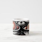geometrisch aardewerk espresso kop (Voorkant)