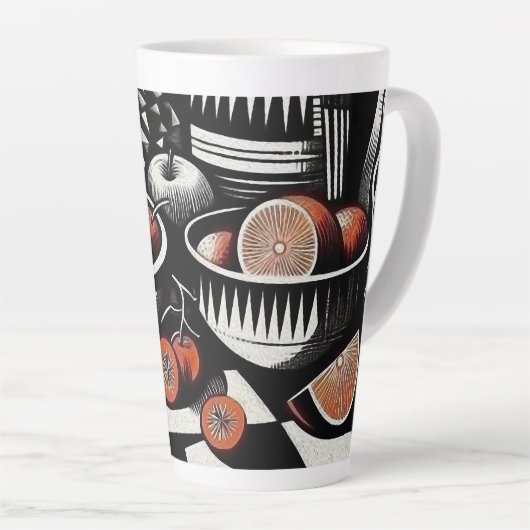 geometrisch aardewerk latte mok (Rechterhoek)