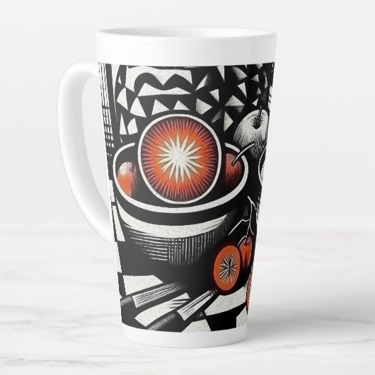 geometrisch aardewerk latte mok (Linkerhoek)