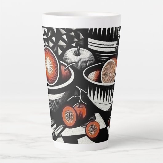 geometrisch aardewerk latte mok (Voorkant)