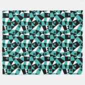 Geometrisch Abstract 030919 - Groen Zee Fleece Deken (Voorkant (Horizontaal))